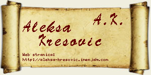 Aleksa Kresović vizit kartica